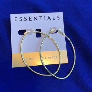 18K gold over Brass oval hoop